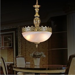 Traditional Classic Vintage Retro Bronze Metal Pendant Light