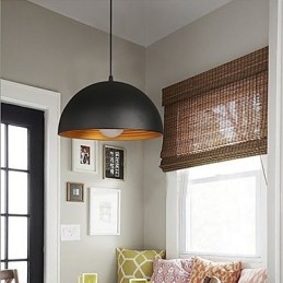 Creative Lamp Round Chimney Droplight Wrought Iron Character Meals Chandelier Black And White