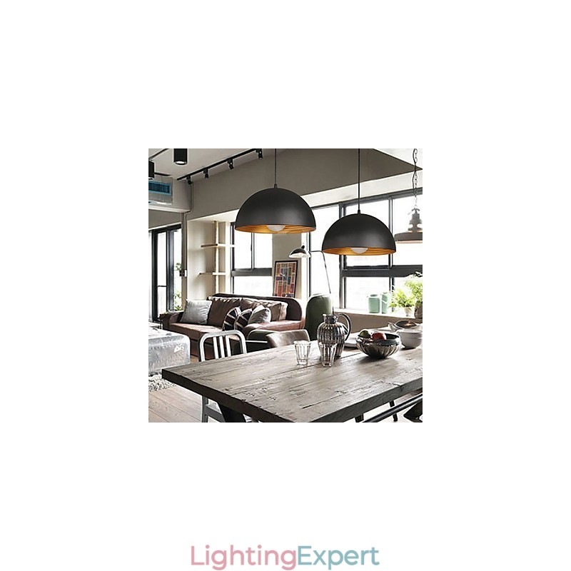 Creative Lamp Round Chimney Droplight Wrought Iron Character Meals Chandelier Black And White