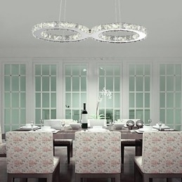 Modern Contemporary Crystal Chrome Metal Pendant Light