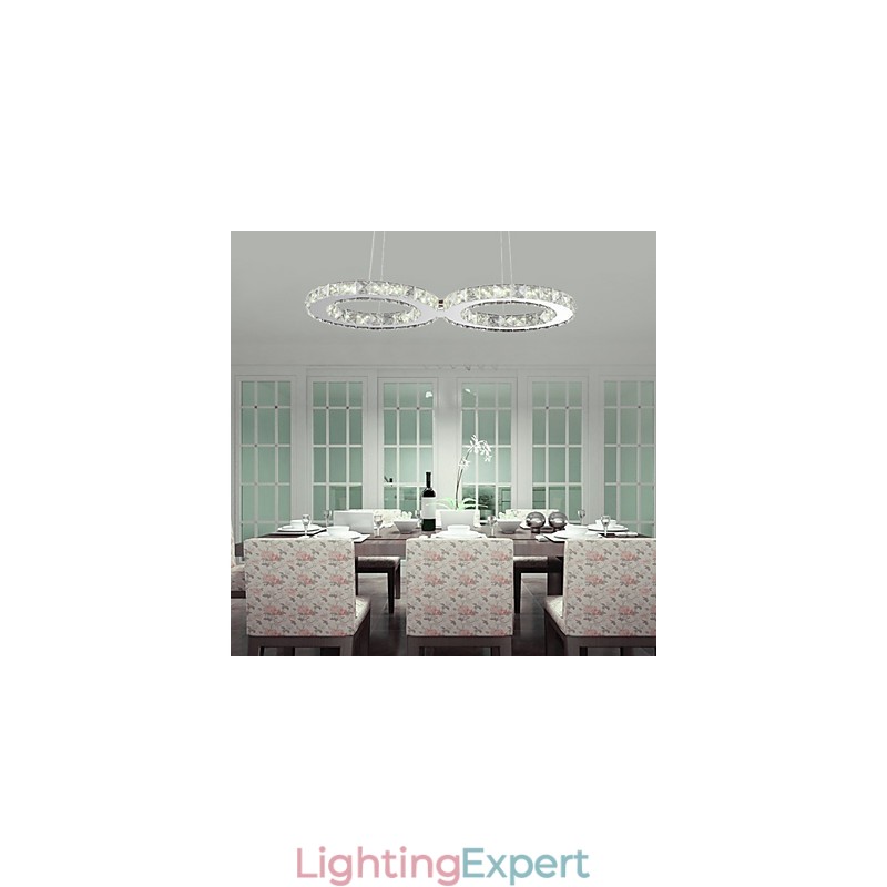 Modern Contemporary Crystal Chrome Metal Pendant Light