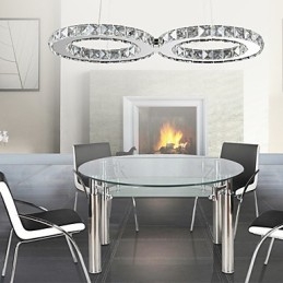 Modern Contemporary Crystal Chrome Metal Pendant Light