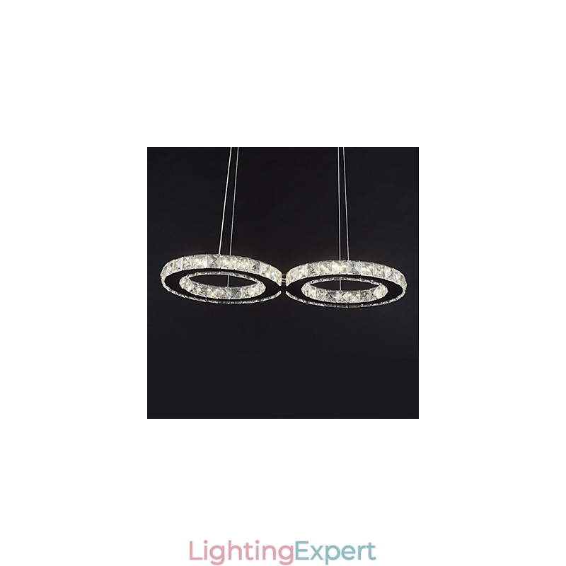 Modern Contemporary Crystal Chrome Metal Pendant Light