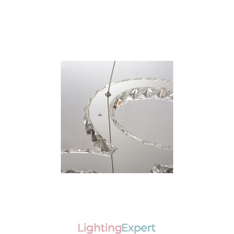 Modern Contemporary Crystal Chrome Metal Pendant Light