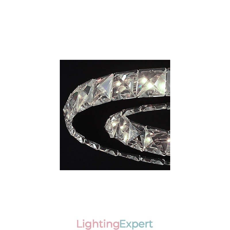 Modern Contemporary Crystal Chrome Metal Pendant Light
