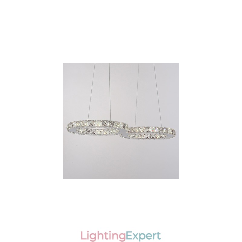 Modern Contemporary Crystal Chrome Metal Pendant Light