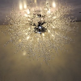 G4 Mitated Crystal Lamp Pendant Light Stainless Steel Dia 90CM