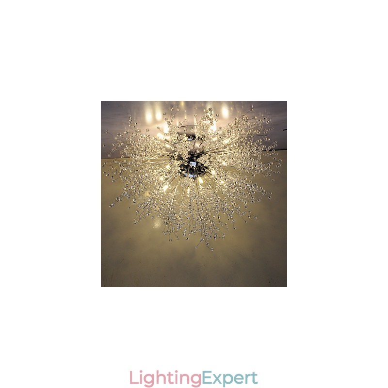 G4 Mitated Crystal Lamp Pendant Light Stainless Steel Dia 90CM