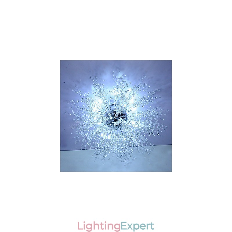 G4 Mitated Crystal Lamp Pendant Light Stainless Steel Dia 90CM
