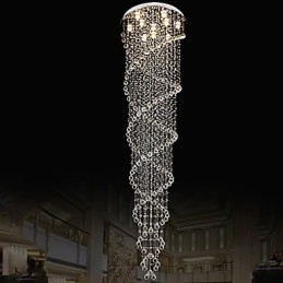 Ceiling Chandelier Light Pendant Light Lamp Lighting Fixtures with K9 Crystal Double Spiral