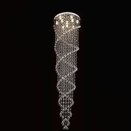 Ceiling Chandelier Light Pendant Light Lamp Lighting Fixtures with K9 Crystal Double Spiral