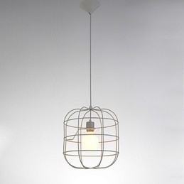 Mini Artistic Birdcage Pendant Lamp 1 Light Mordern Simplicity Finish Black White Metal Carbon Steel Droplight
