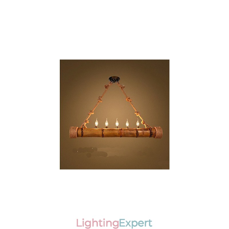 Cafe Pastoral Nostalgia Decorative Bamboo Chandelier