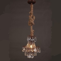 Retro lounge Hemp Industrial Wind Imitation Crystal Chandelier