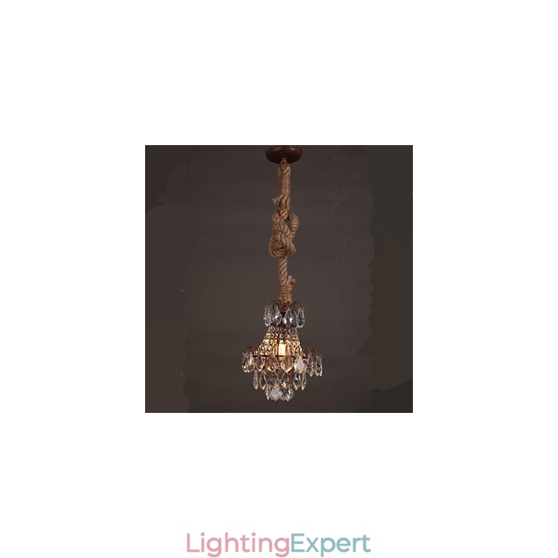 Retro lounge Hemp Industrial Wind Imitation Crystal Chandelier