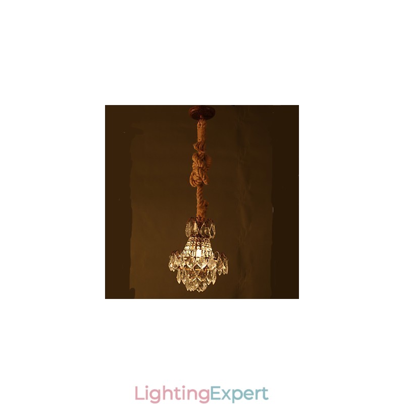 Retro lounge Hemp Industrial Wind Imitation Crystal Chandelier