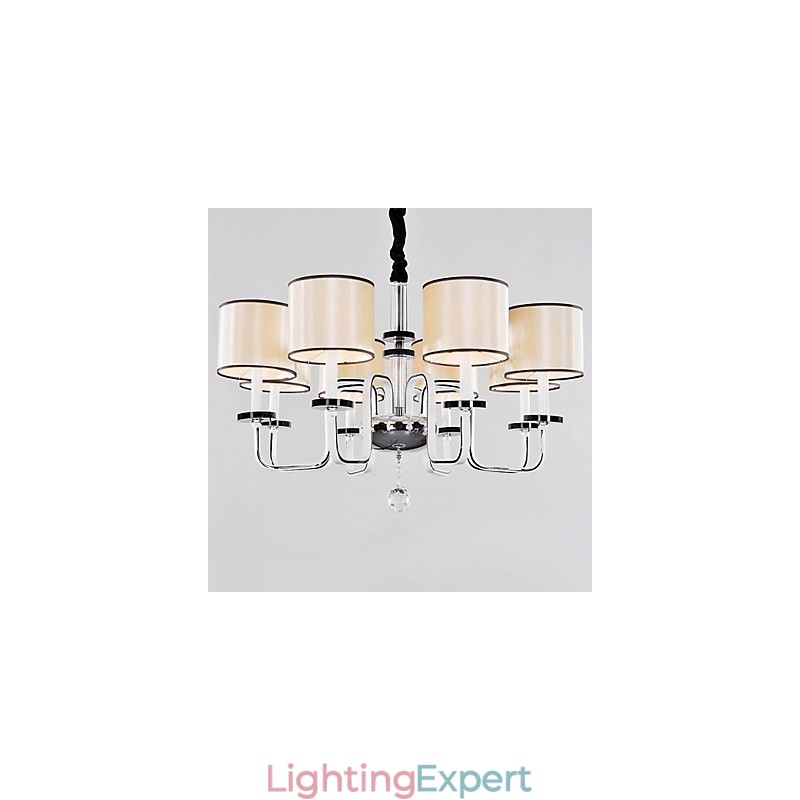 Modern Contemporary Crystal Chrome Metal Chandelier