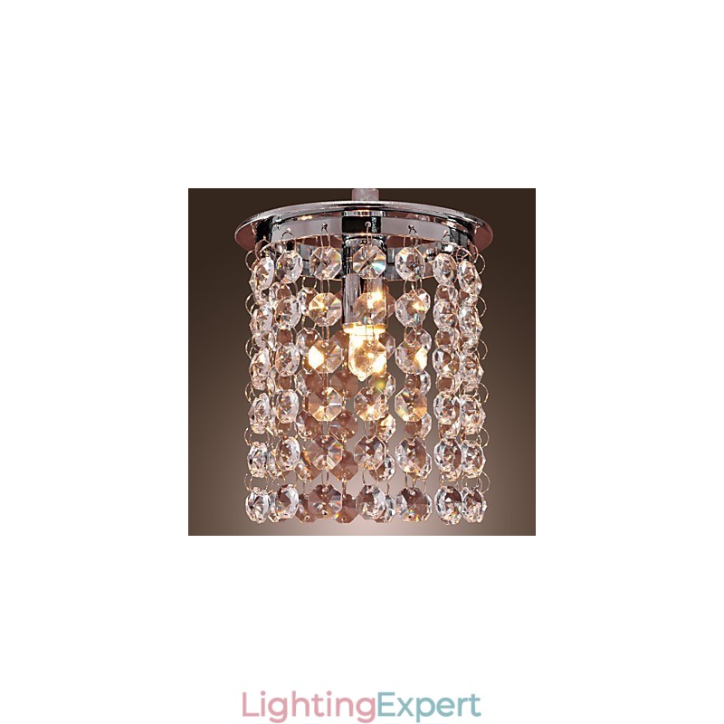 Modern Contemporary Crystal Mini Style Electroplated Pendant Light