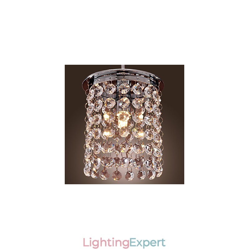 Modern Contemporary Crystal Mini Style Electroplated Pendant Light