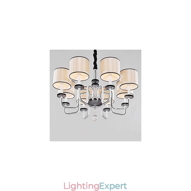 Modern Contemporary Crystal Chrome Metal Chandelier