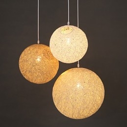 Contemporary And Contracted Spherical Cany Art Lamp Hemp Ball Pendant Lamp Light