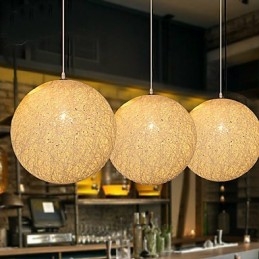 Contemporary And Contracted Spherical Cany Art Lamp Hemp Ball Pendant Lamp Light