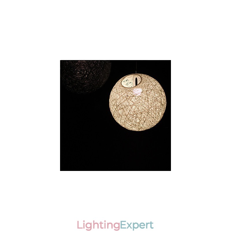 Contemporary And Contracted Spherical Cany Art Lamp Hemp Ball Pendant Lamp Light