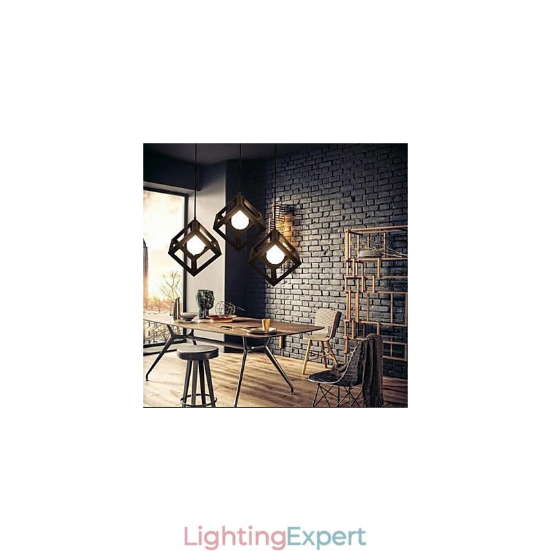 American Retro Birdcage Shape Iron Art Chandelier