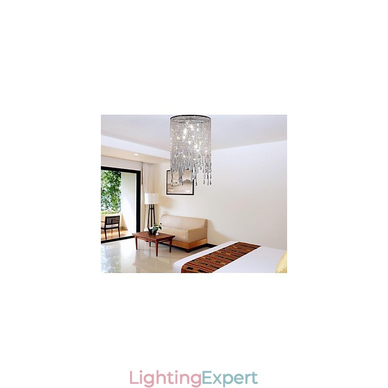 Modern Contemporary Crystal Metal Pendant Light