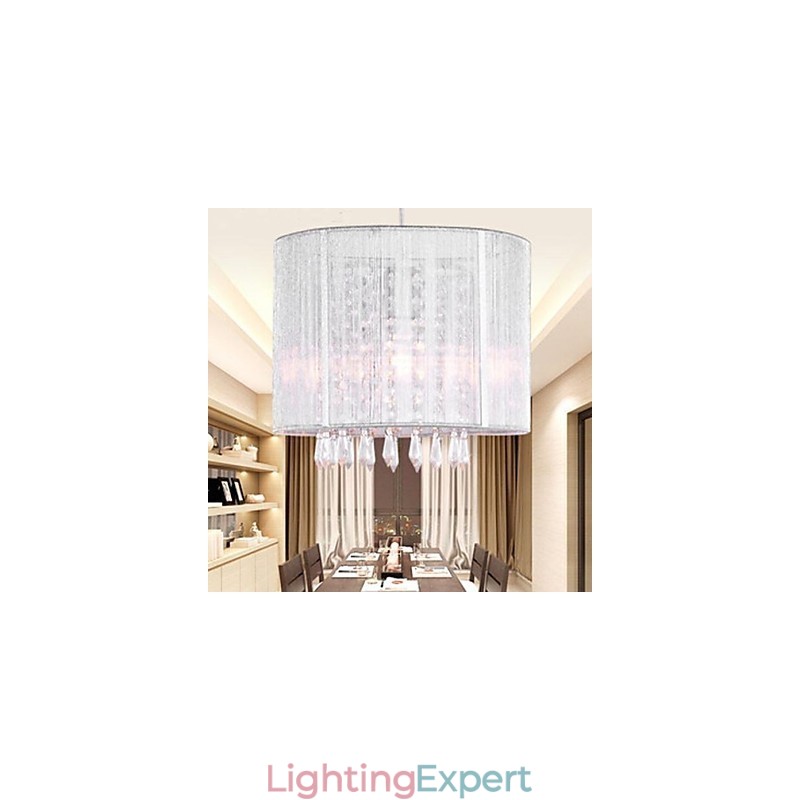 Silver Cloth Crystal Chandelier