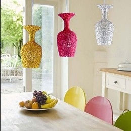 Woven Aluminum Chandelier With Three Head Lamp Apple