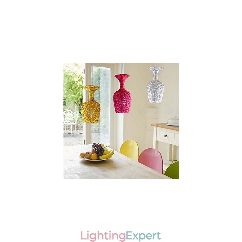 Woven Aluminum Chandelier With Three Head Lamp Apple