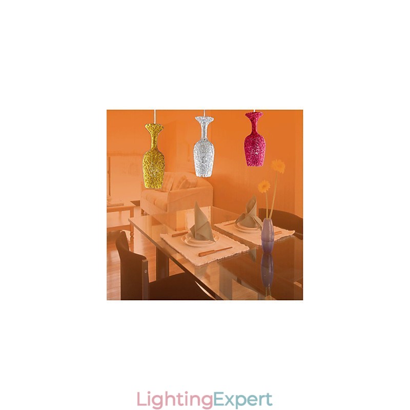 Woven Aluminum Chandelier With Three Head Lamp Apple