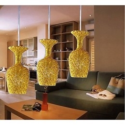 Woven Aluminum Chandelier With Three Head Lamp Apple