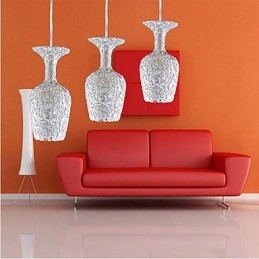 Woven Aluminum Chandelier With Three Head Lamp Apple