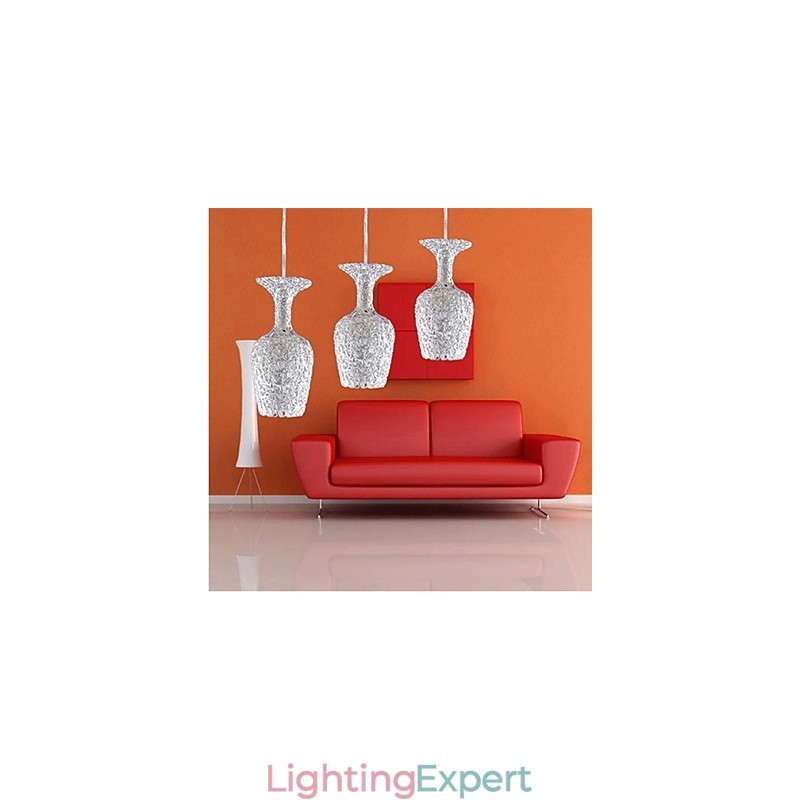 Woven Aluminum Chandelier With Three Head Lamp Apple