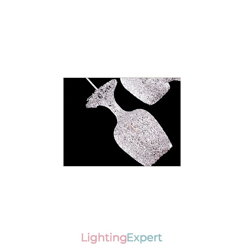 Woven Aluminum Chandelier With Three Head Lamp Apple