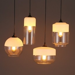 The Nordic Creative Stair Shop'S Art Wrought Iron Glass Chandelier Lamp