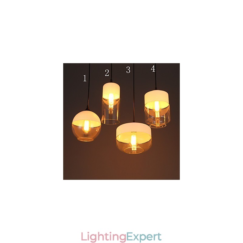 The Nordic Creative Stair Shop'S Art Wrought Iron Glass Chandelier Lamp