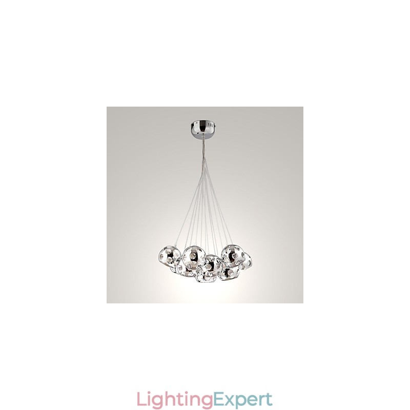 Modern Contemporary Globe Chrome Metal Pendant Light