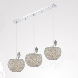 Woven Aluminum Chandelier With Three Head Lamp Apple