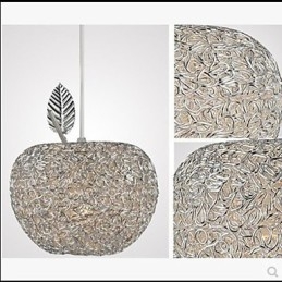 Woven Aluminum Chandelier With Three Head Lamp Apple