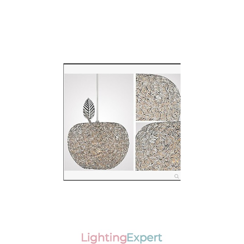 Woven Aluminum Chandelier With Three Head Lamp Apple
