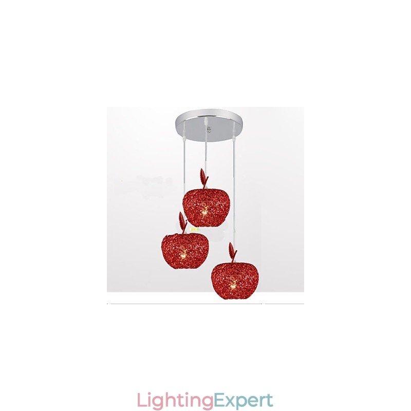 Woven Aluminum Chandelier With Three Head Lamp Apple A