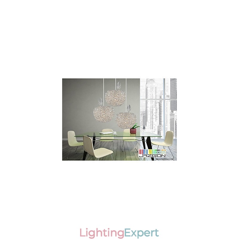 Woven Aluminum Chandelier With Three Head Lamp Apple A