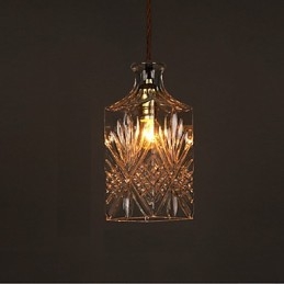 Romantic Bottle Creative Carved Art Glass Chandelier Light Pendant Light