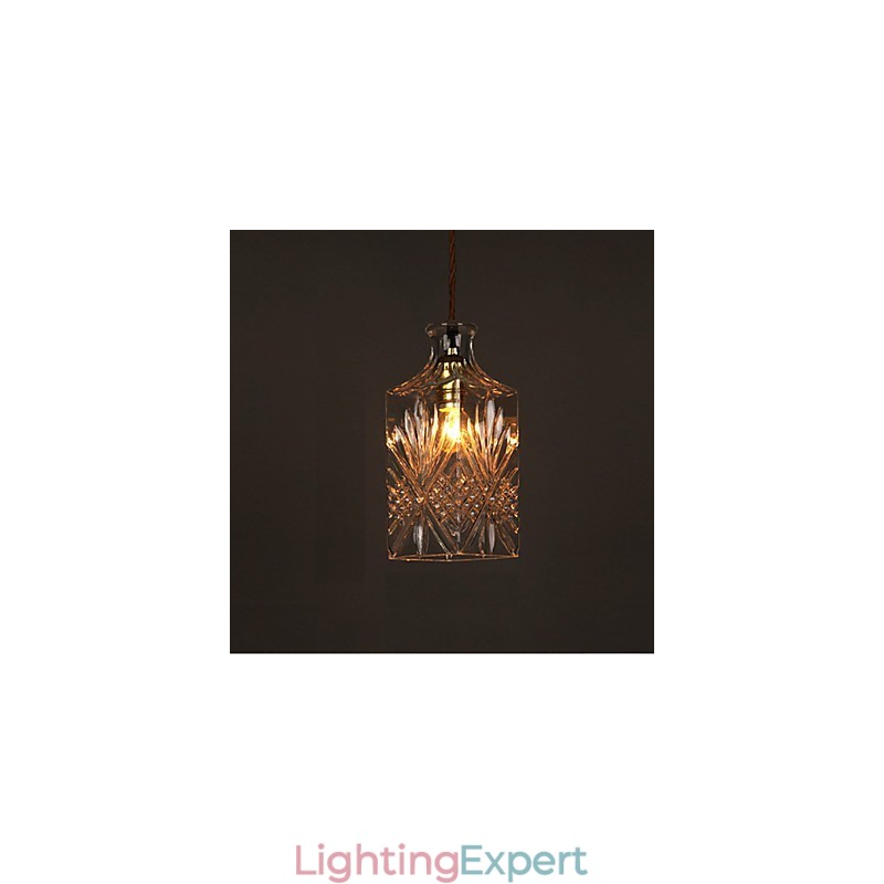 Romantic Bottle Creative Carved Art Glass Chandelier Light Pendant Light