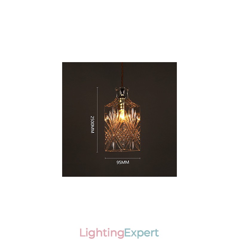 Romantic Bottle Creative Carved Art Glass Chandelier Light Pendant Light