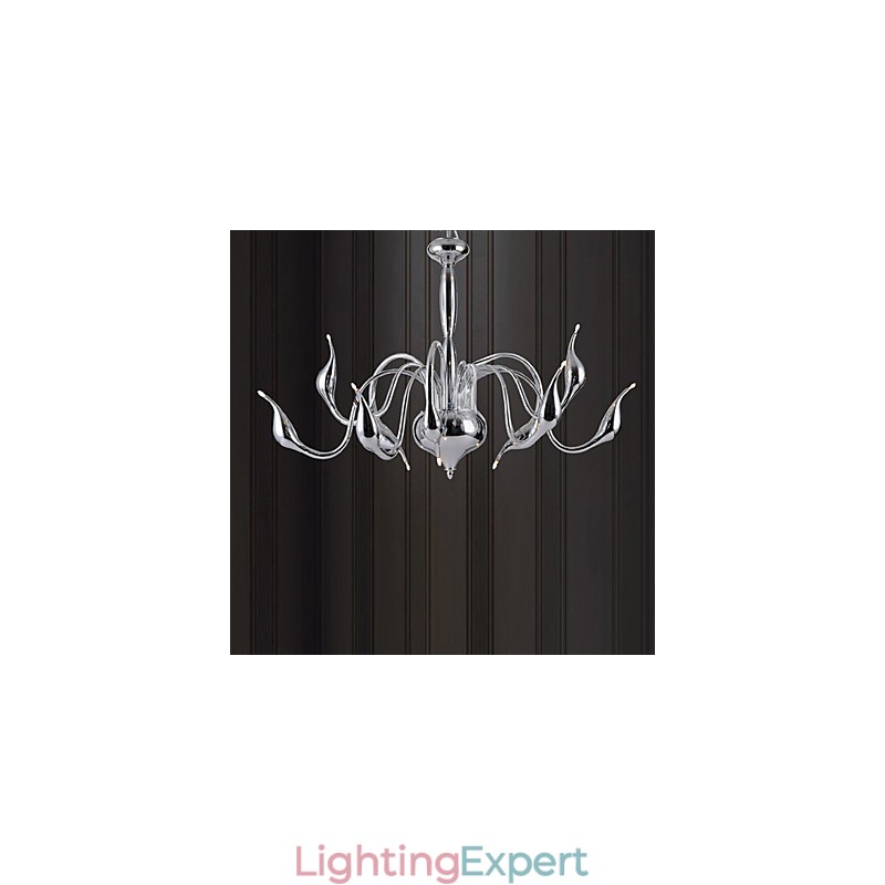 Modern Contemporary Electroplated Metal Chandelier