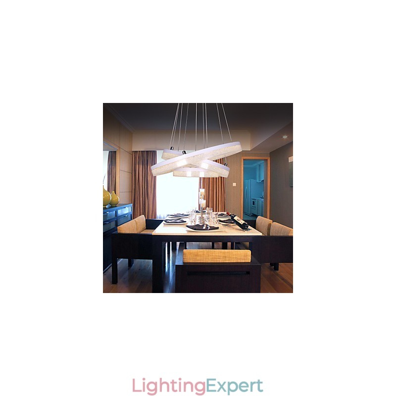Crystal Pendant Light Modern Lamp Three Rings